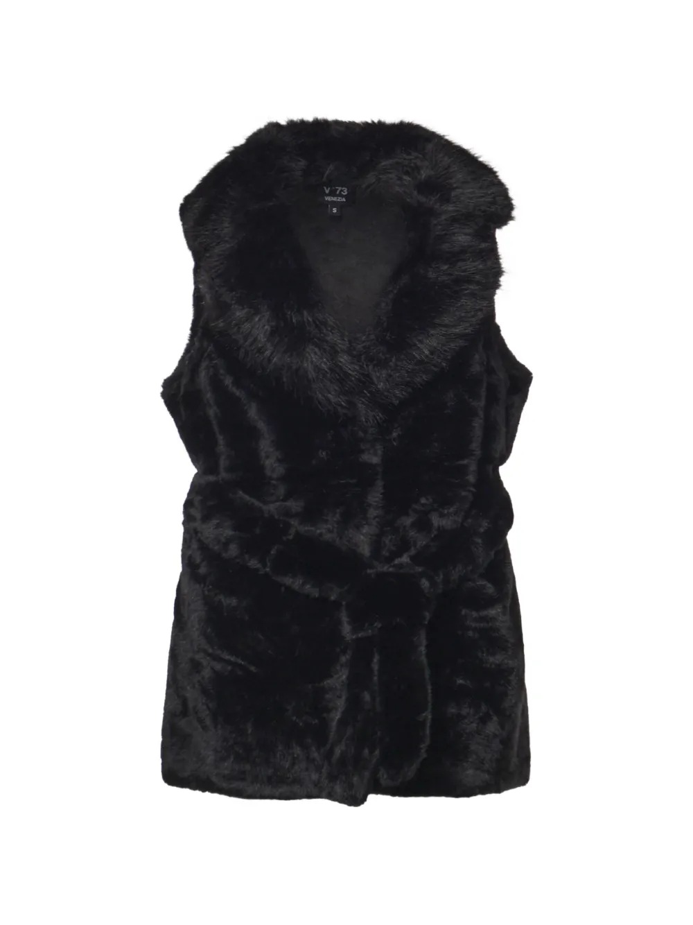 V°73 belted faux-fur gilet - Schwarz