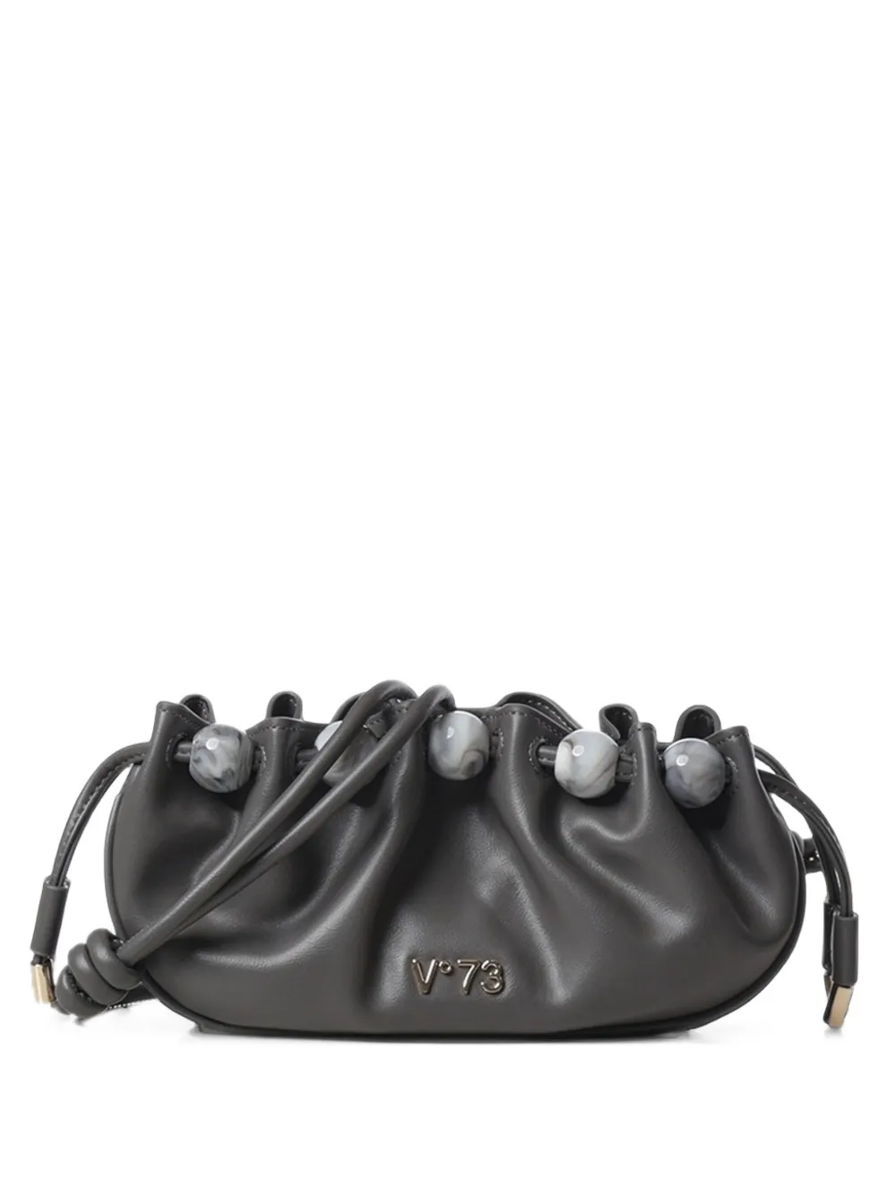 V°73 Topazio bead-embellished ruched mini bag - Grey