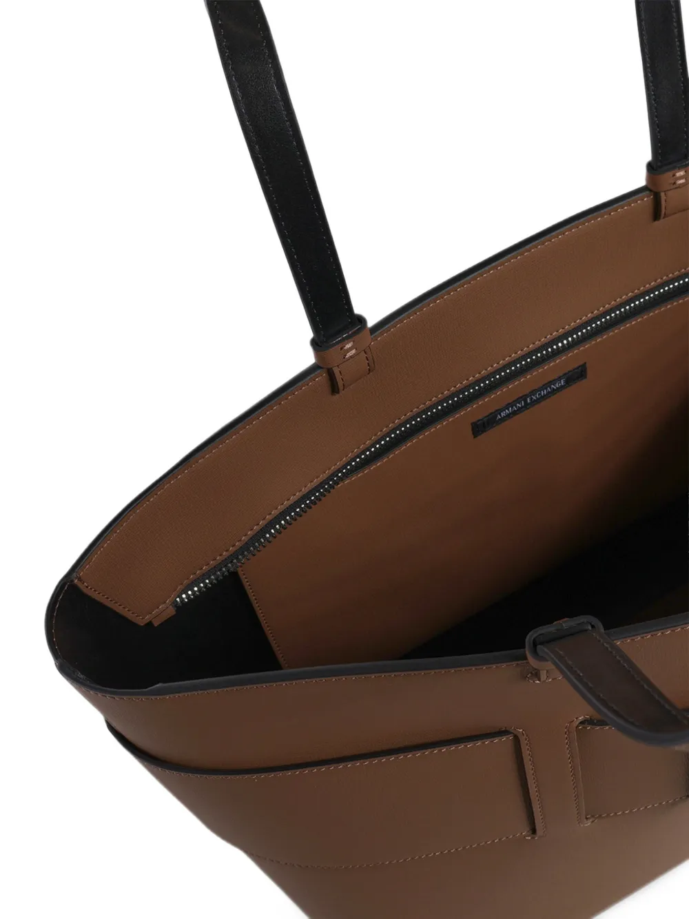 Armani Exchange Schoudertas met logoplakkaat en gesp Bruin