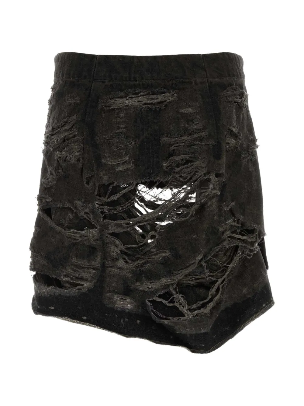 Rick Owens DRKSHDW distressed asymmetric mini skirt Bruin