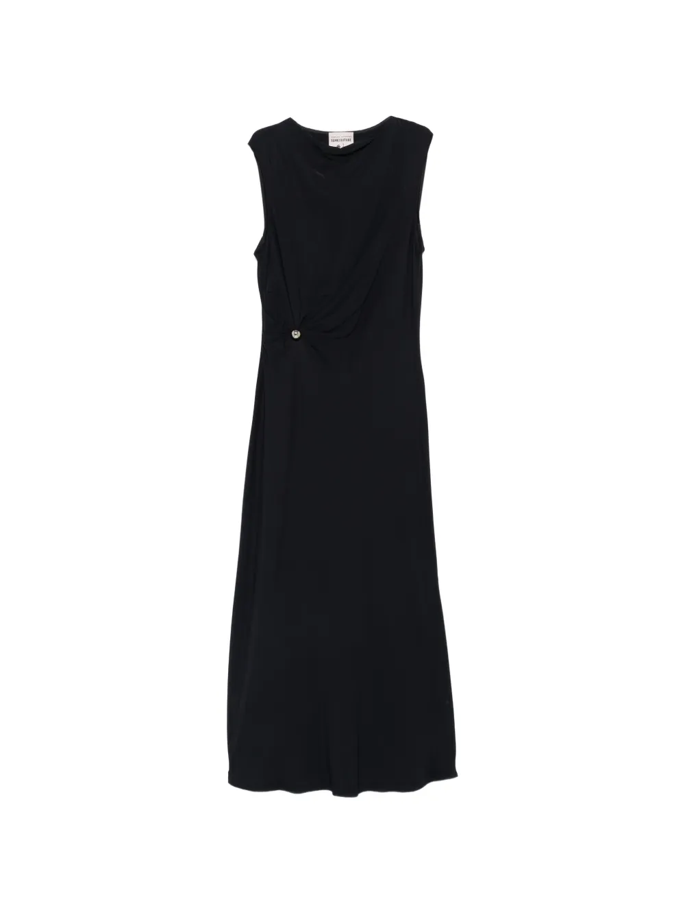 Semicouture gathered-detail midi dress - Bleu
