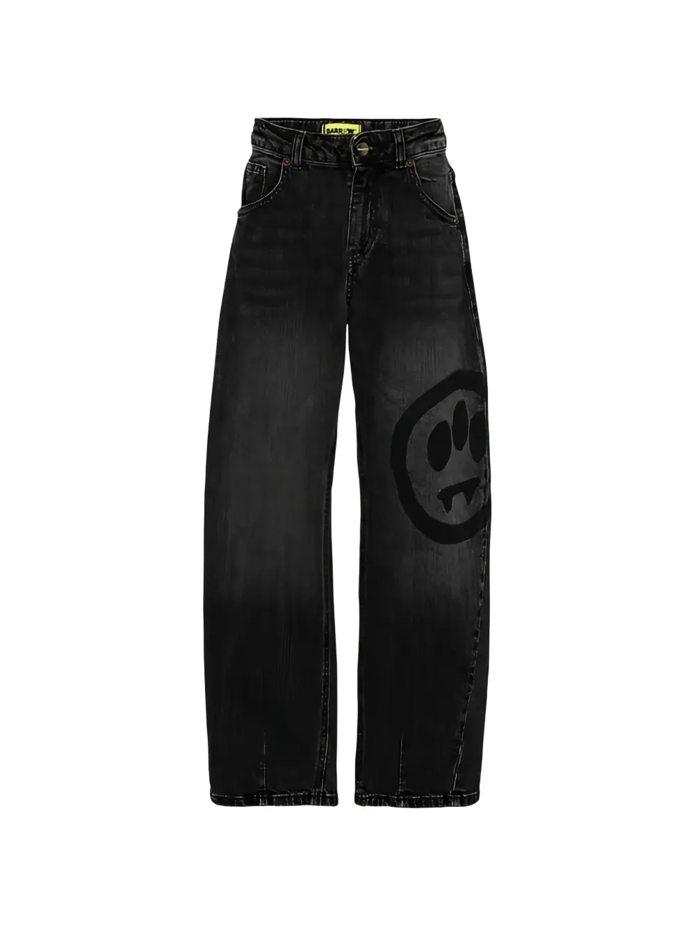 Barrow kids graphic-print faded balloon jeans - Nero