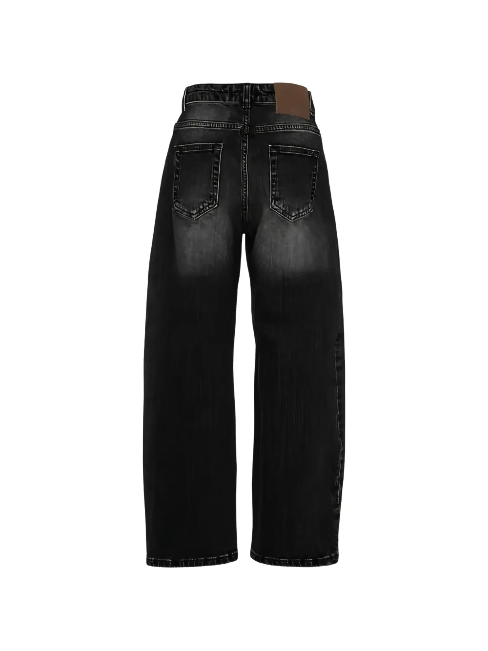 Barrow kids Balloon jeans met grafische print en vervaagd effect Zwart