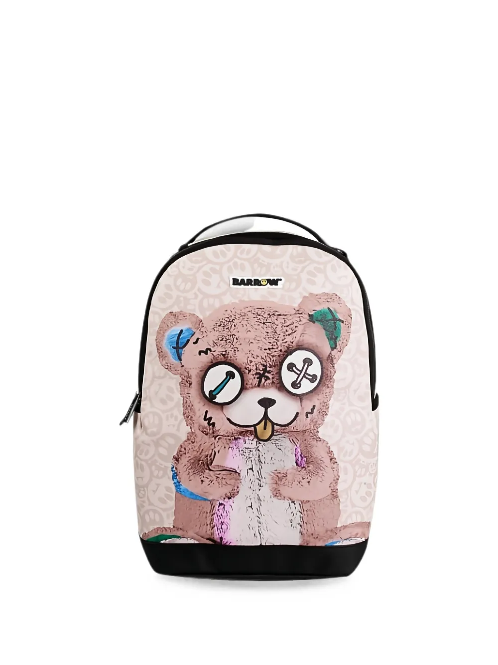 Barrow kids bear-print monogram backpack - Toni neutri