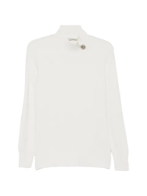 Intrecci button-detail high-neck sweater