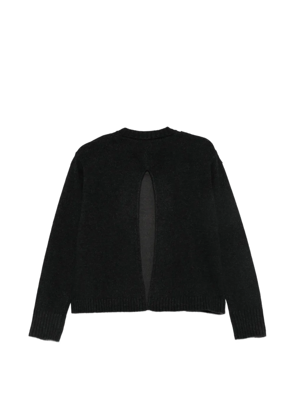Semicouture epaulette-detail V-neck sweater Zwart