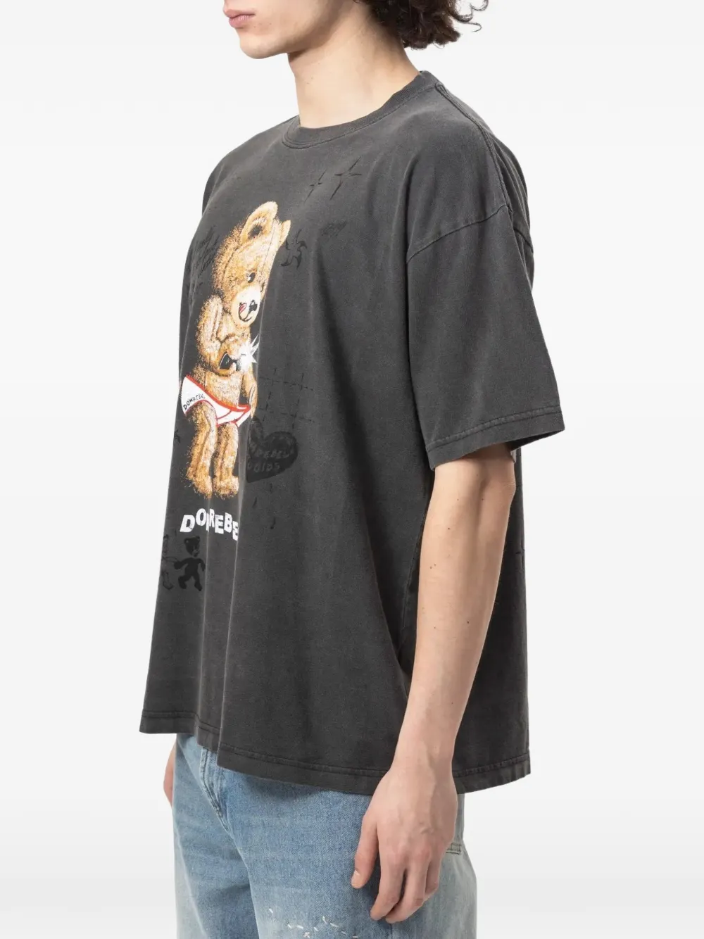 DOMREBEL Snap Sketch T-shirt met grafische print Grijs
