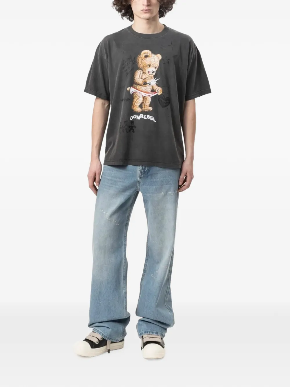 DOMREBEL Snap Sketch T-shirt met grafische print Grijs