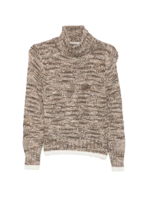 Intrecci marl-knit high-neck sweater
