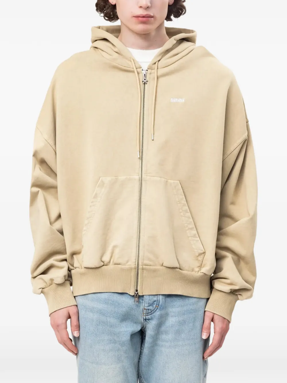 Avavav Tim Shoulderless Hoodie In Neutrals