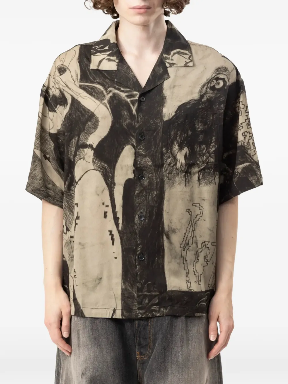 DOMREBEL Extrovert sketch-print shirt