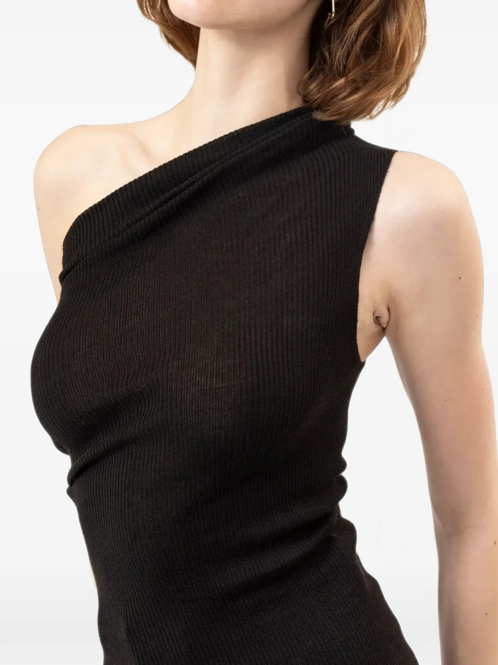 Rick Owens Athena asymmetric draped top Zwart
