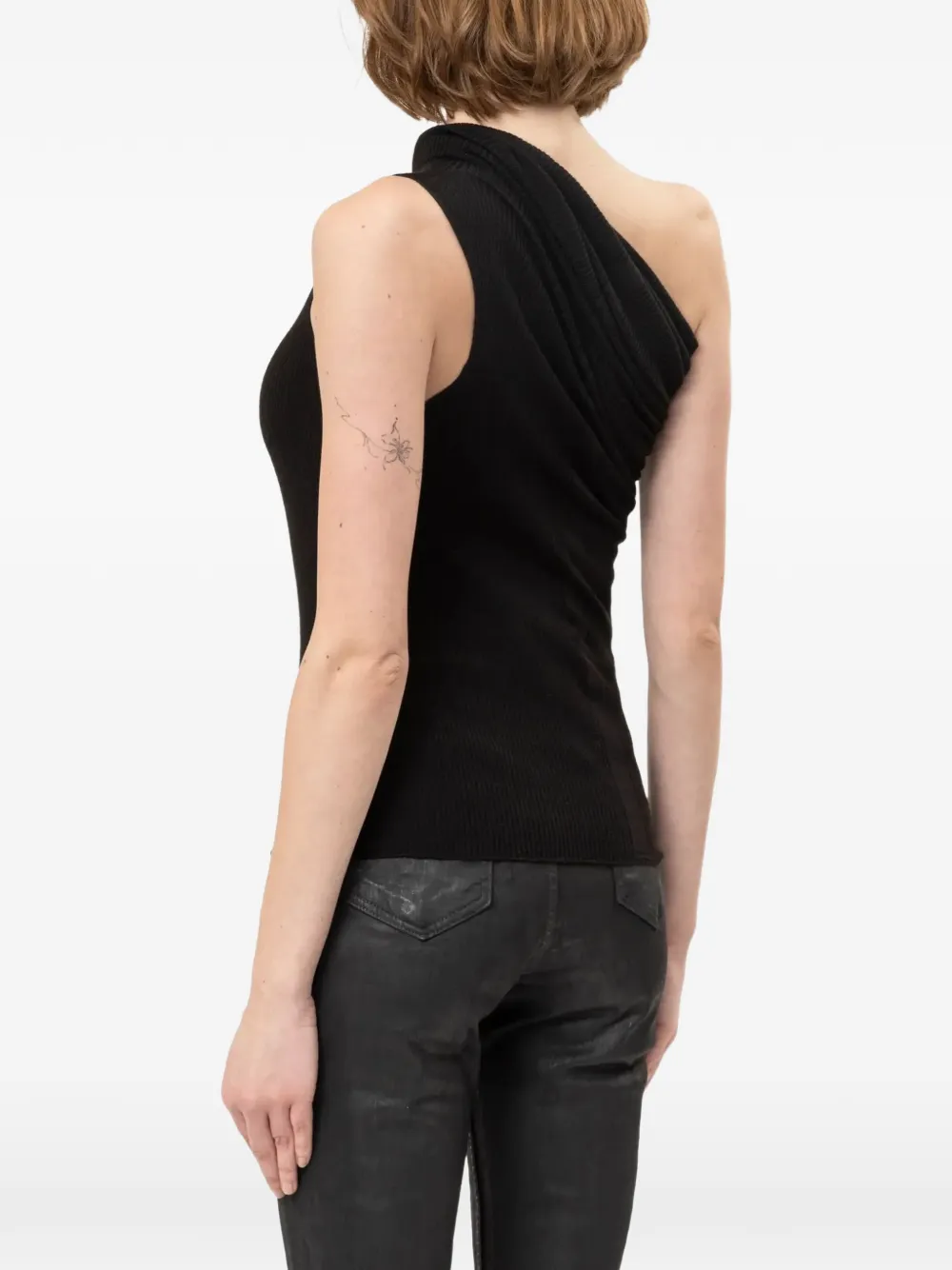 Rick Owens Athena asymmetric draped top Zwart