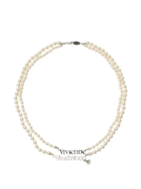Vivienne Westwood Emilio logo-lettering pearl necklace