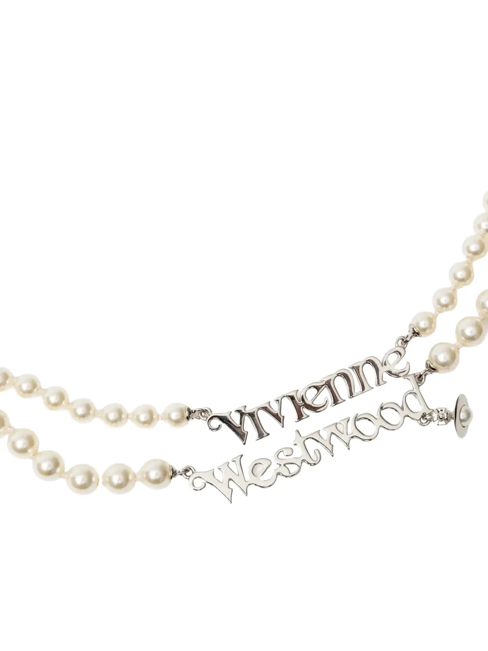 Vivienne Westwood Emilio Logo-lettering Pearl Necklace in Neutrals, view 2