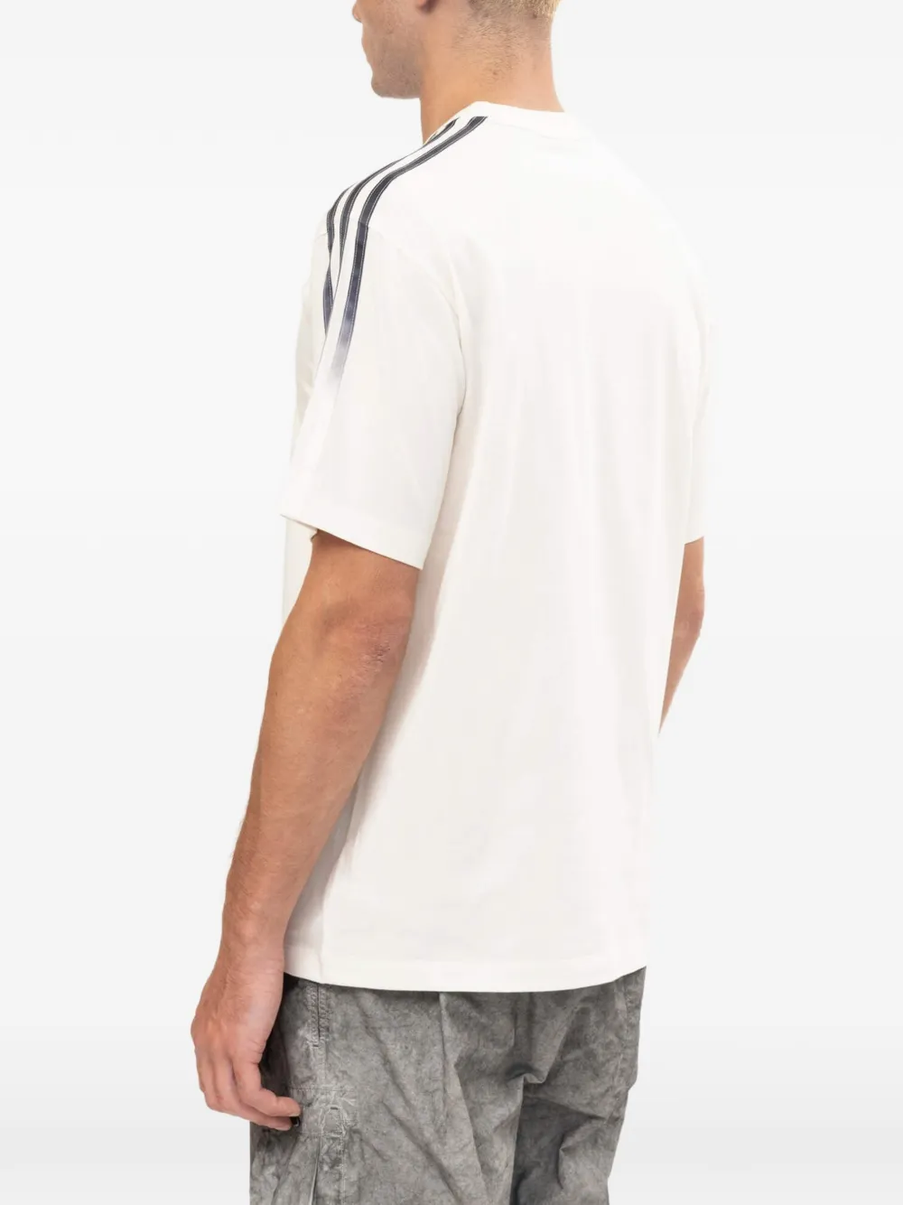 Y-3 Gestreept T-shirt Beige