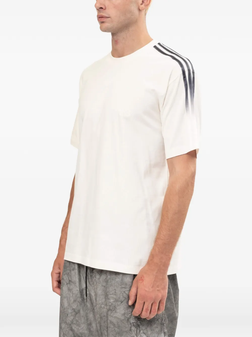 Y-3 Gestreept T-shirt Beige