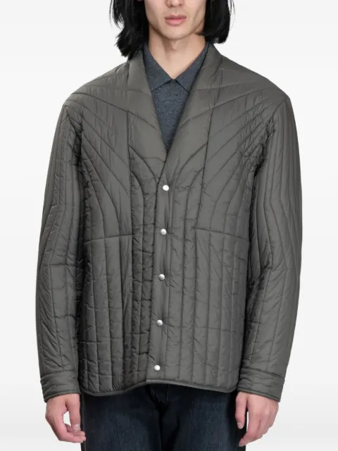 Rick Owens quilted curved-hem jacket