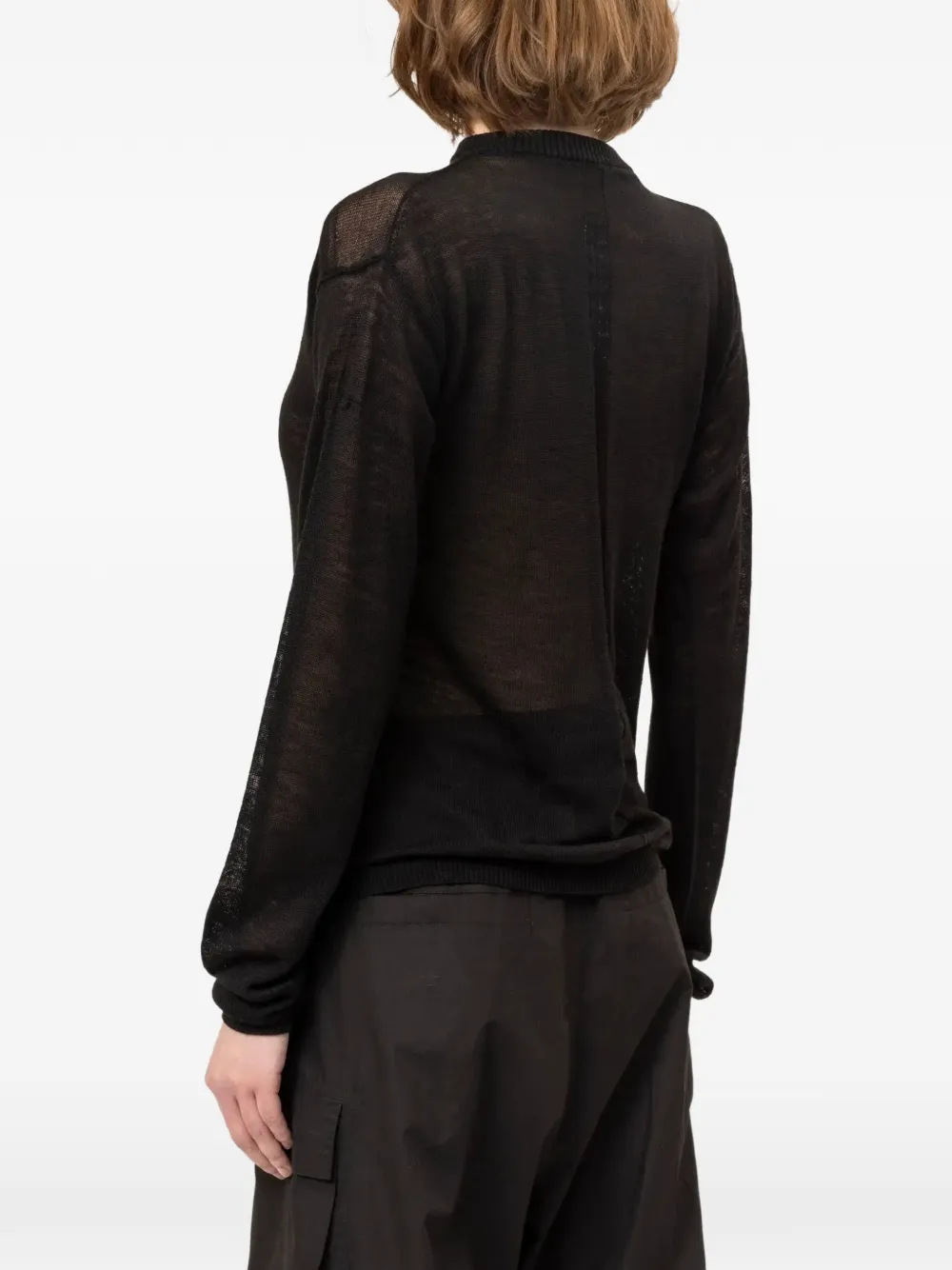 Rick Owens Penta sheer sweater Zwart