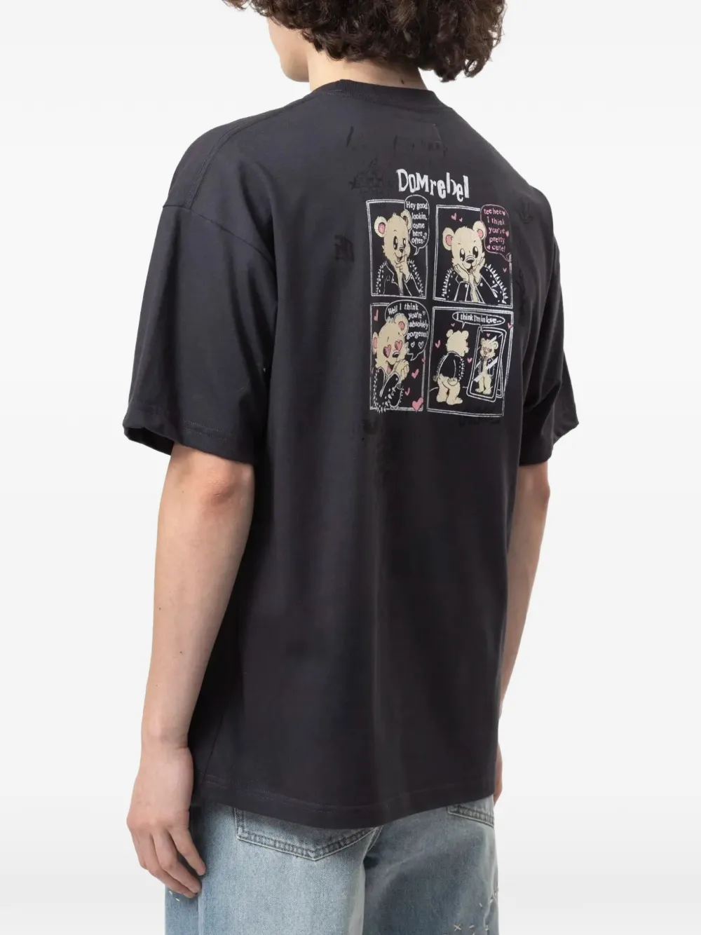DOMREBEL Moi T-shirt met grafische print Zwart