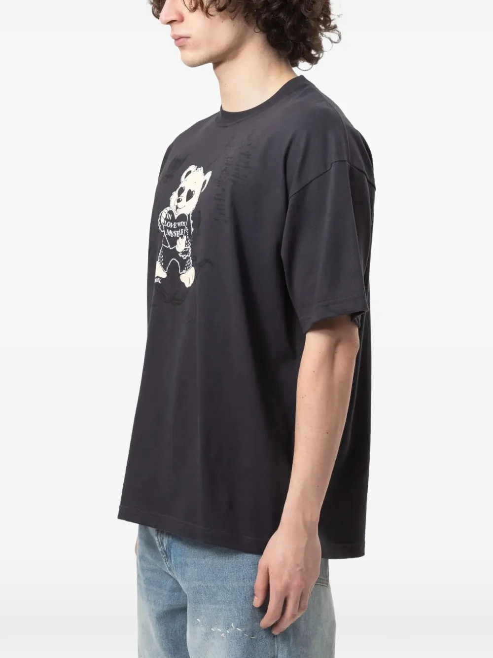 DOMREBEL Moi T-shirt met grafische print Zwart