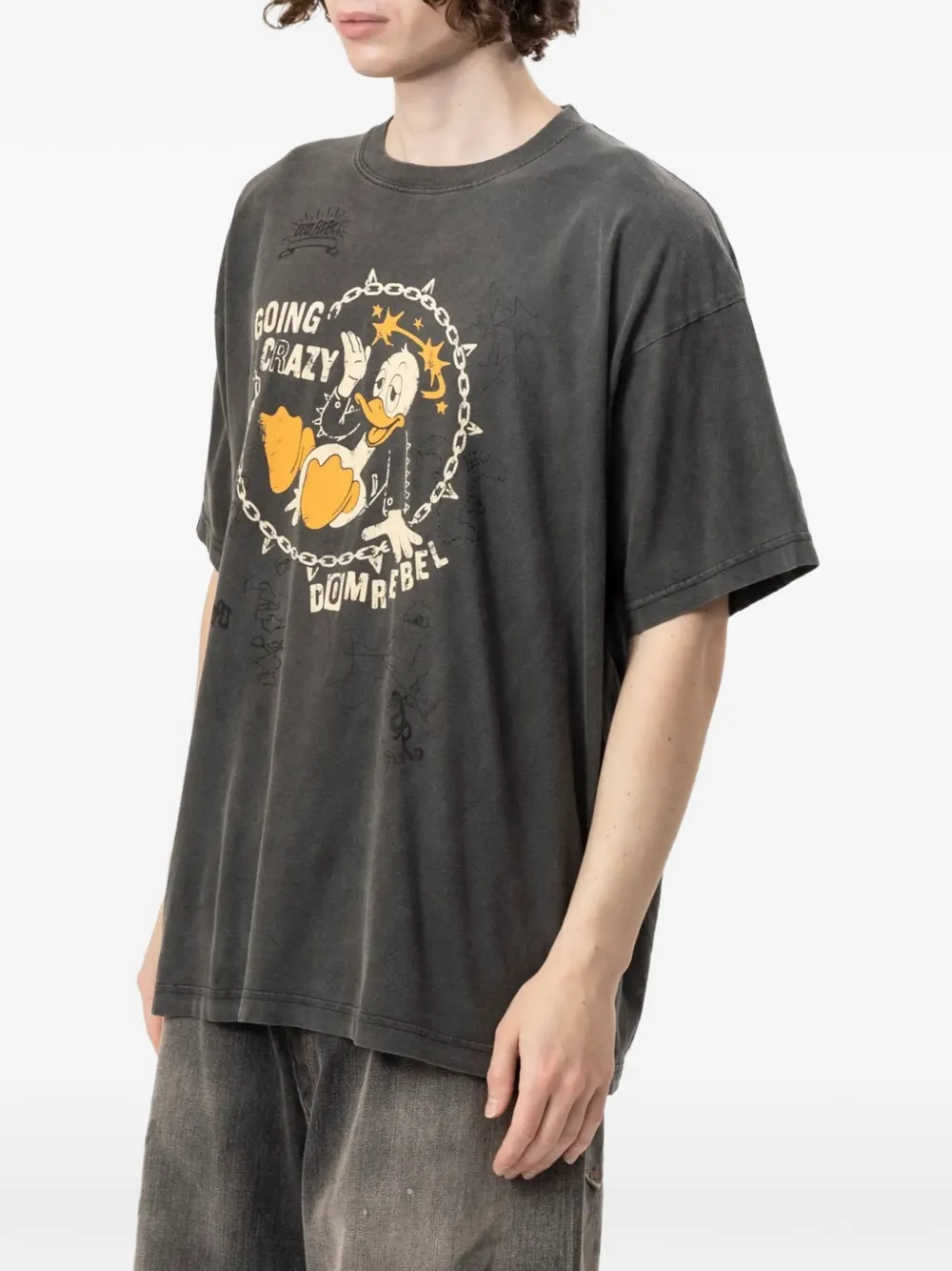 DOMREBEL Cray T-shirt met grafische print Zwart