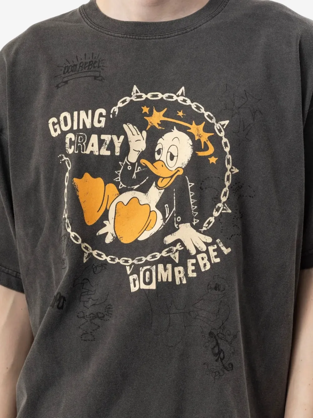 DOMREBEL Cray T-shirt met grafische print Zwart