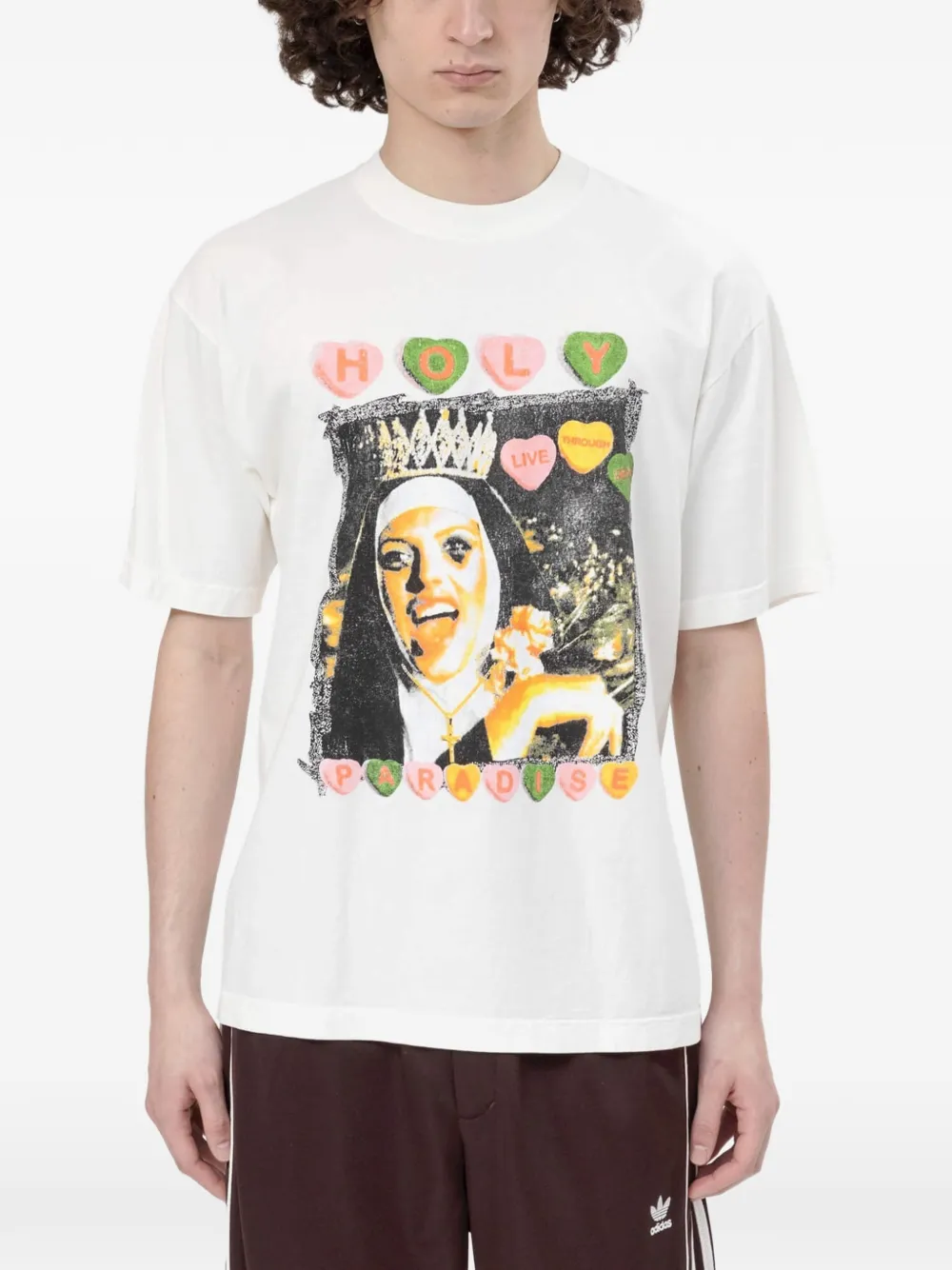 PARADISE NYC Holy Live Through Death graphic-print T-shirt