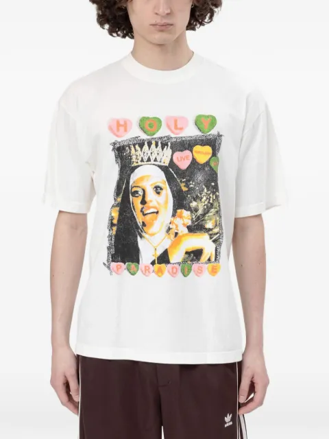 PARADISE NYC playera Holy Live Through Death con estampado gráfico