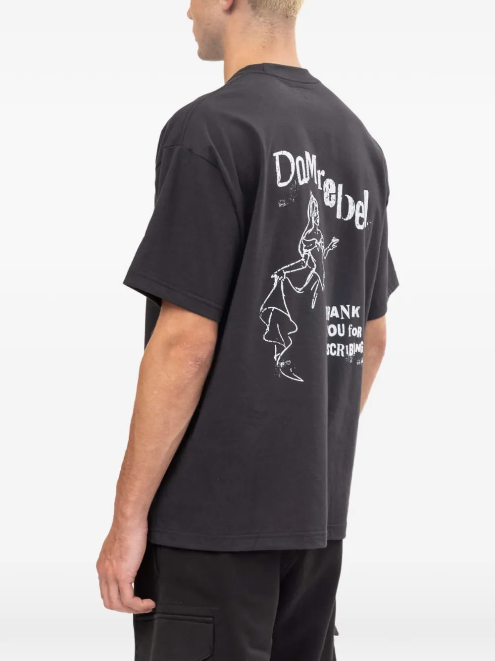 DOMREBEL T-shirt met abonnement Zwart