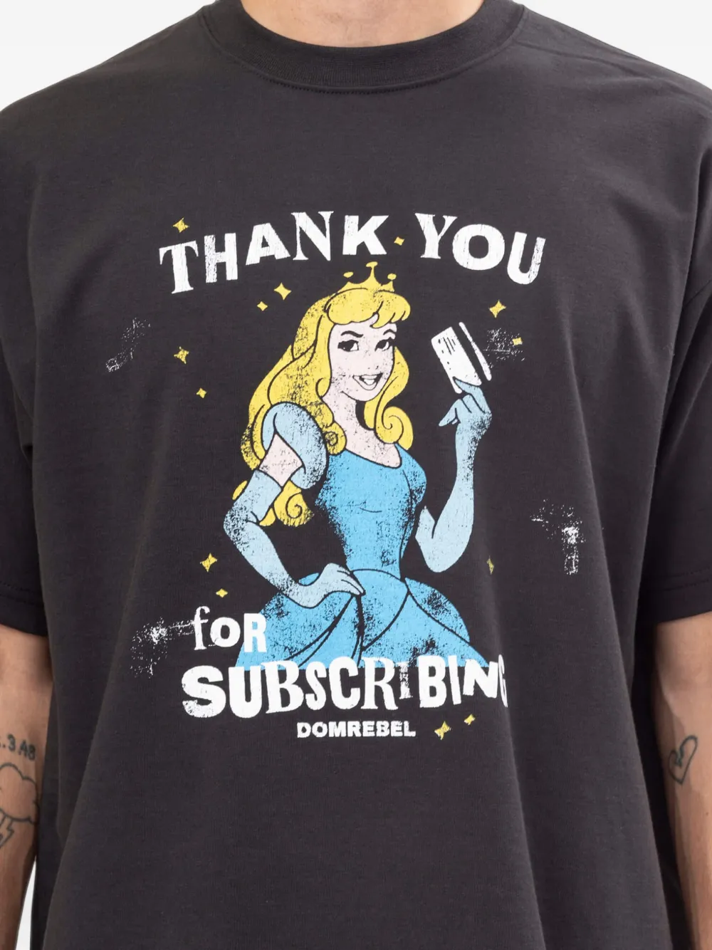 DOMREBEL T-shirt met abonnement Zwart