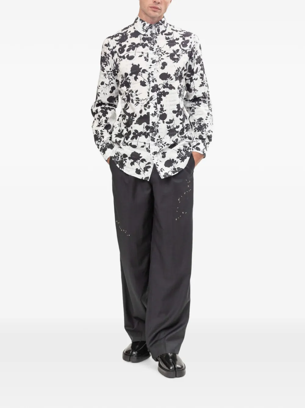 Vivienne Westwood Krall overhemd met bloemen-print Wit