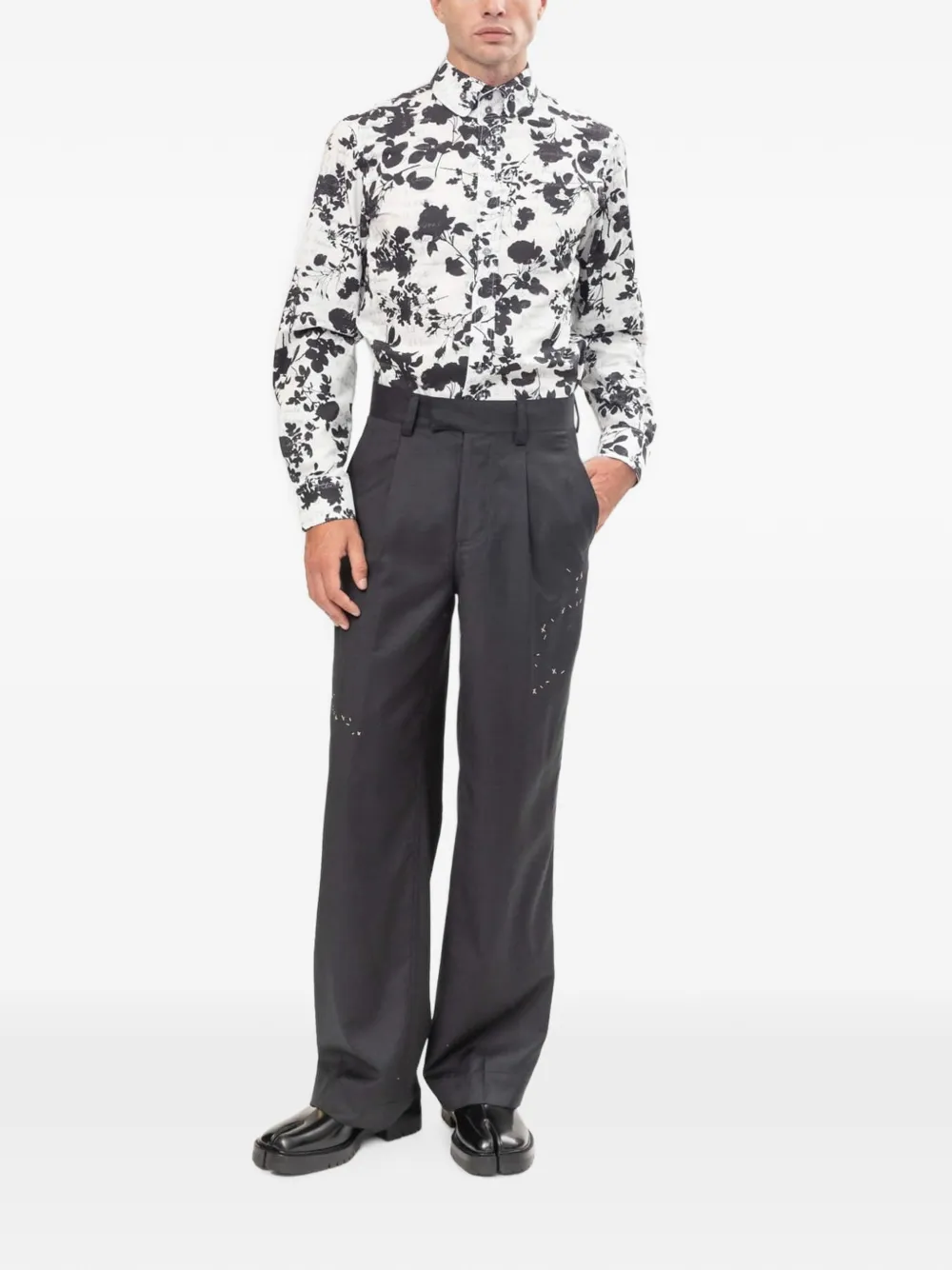 Vivienne Westwood Krall overhemd met bloemen-print Wit