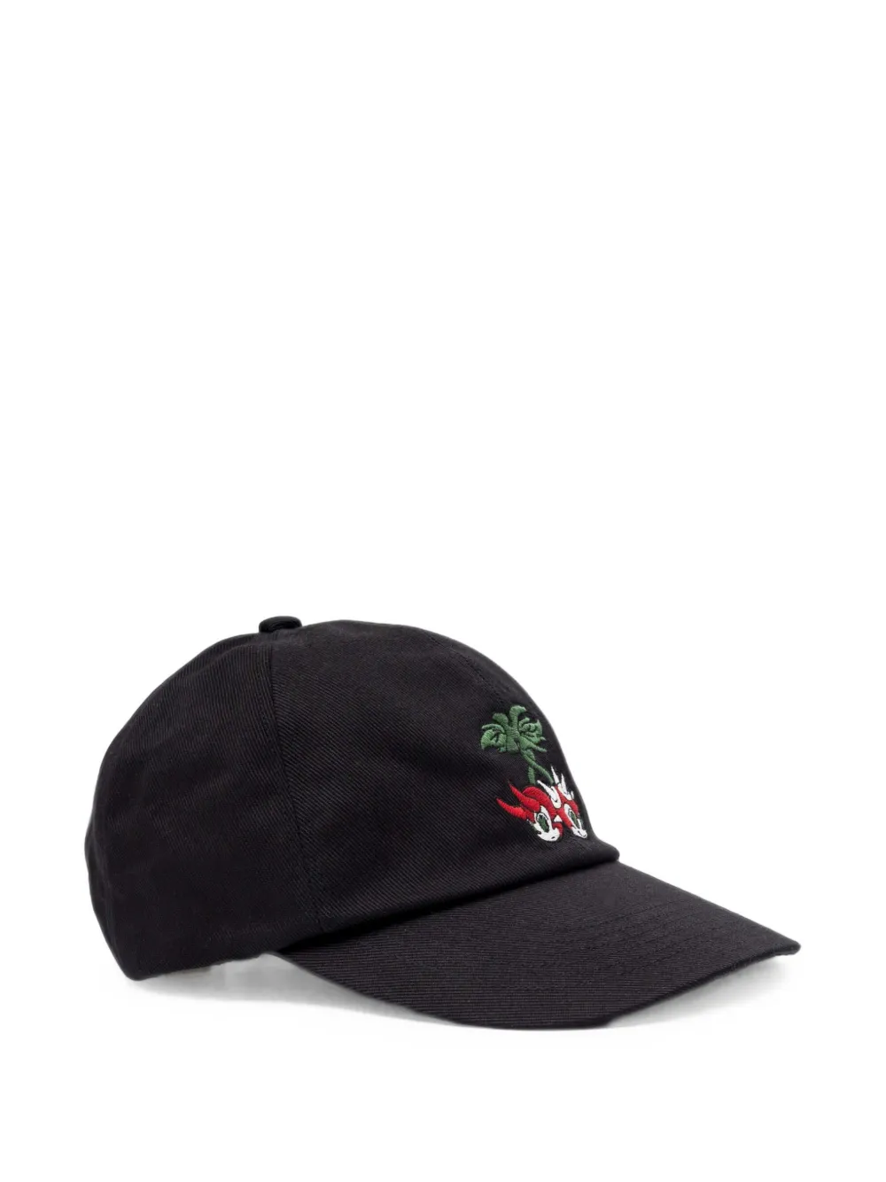 KAMIYA CA4LA Bakeneko cherry-embroidered cap Zwart