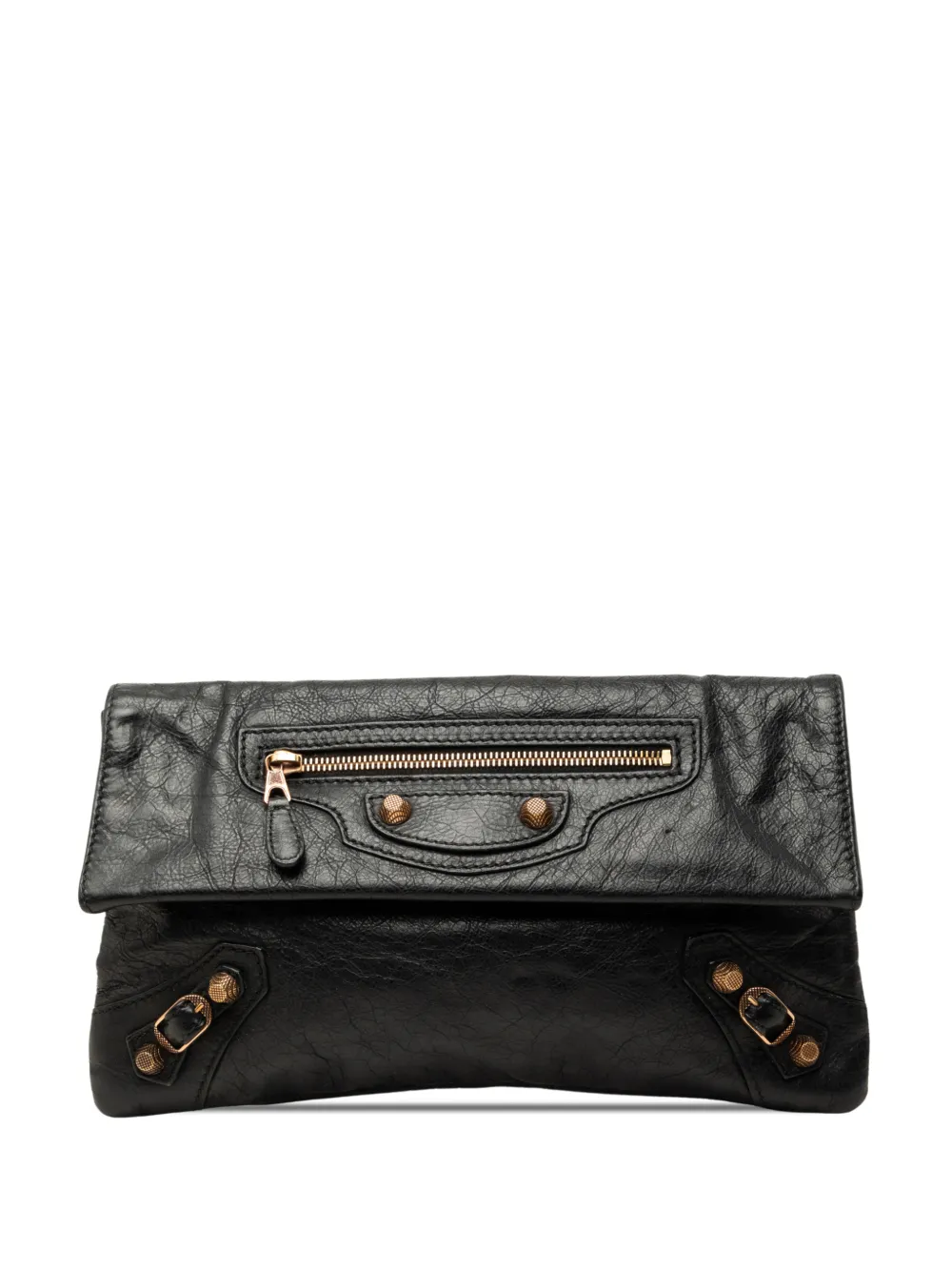 Balenciaga Pre-Owned 2012 Lambskin Motocross Giant 12 Envelope clutch bag - Nero