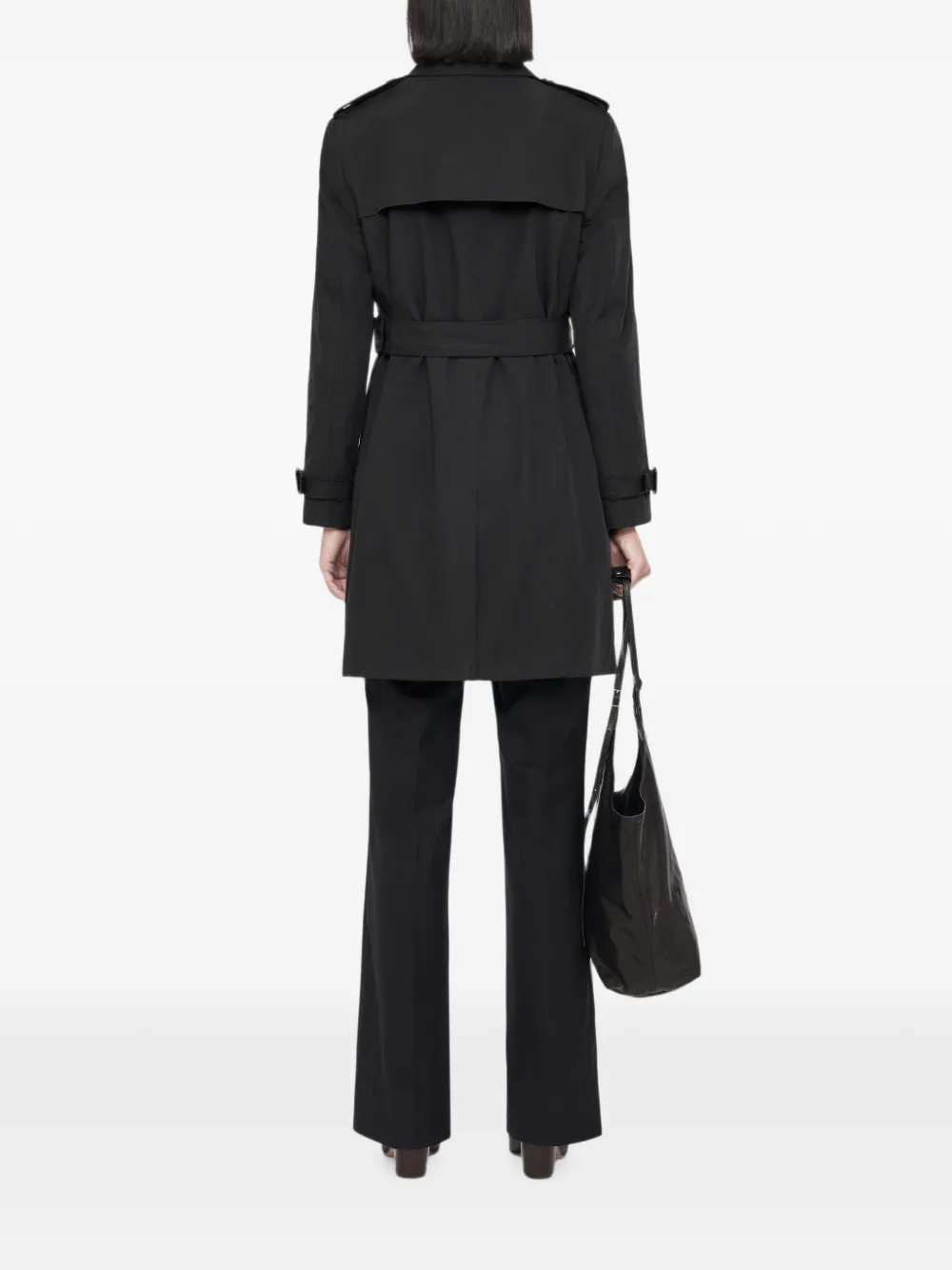 AllSaints Leonard trenchcoat met dubbele rij knopen Zwart