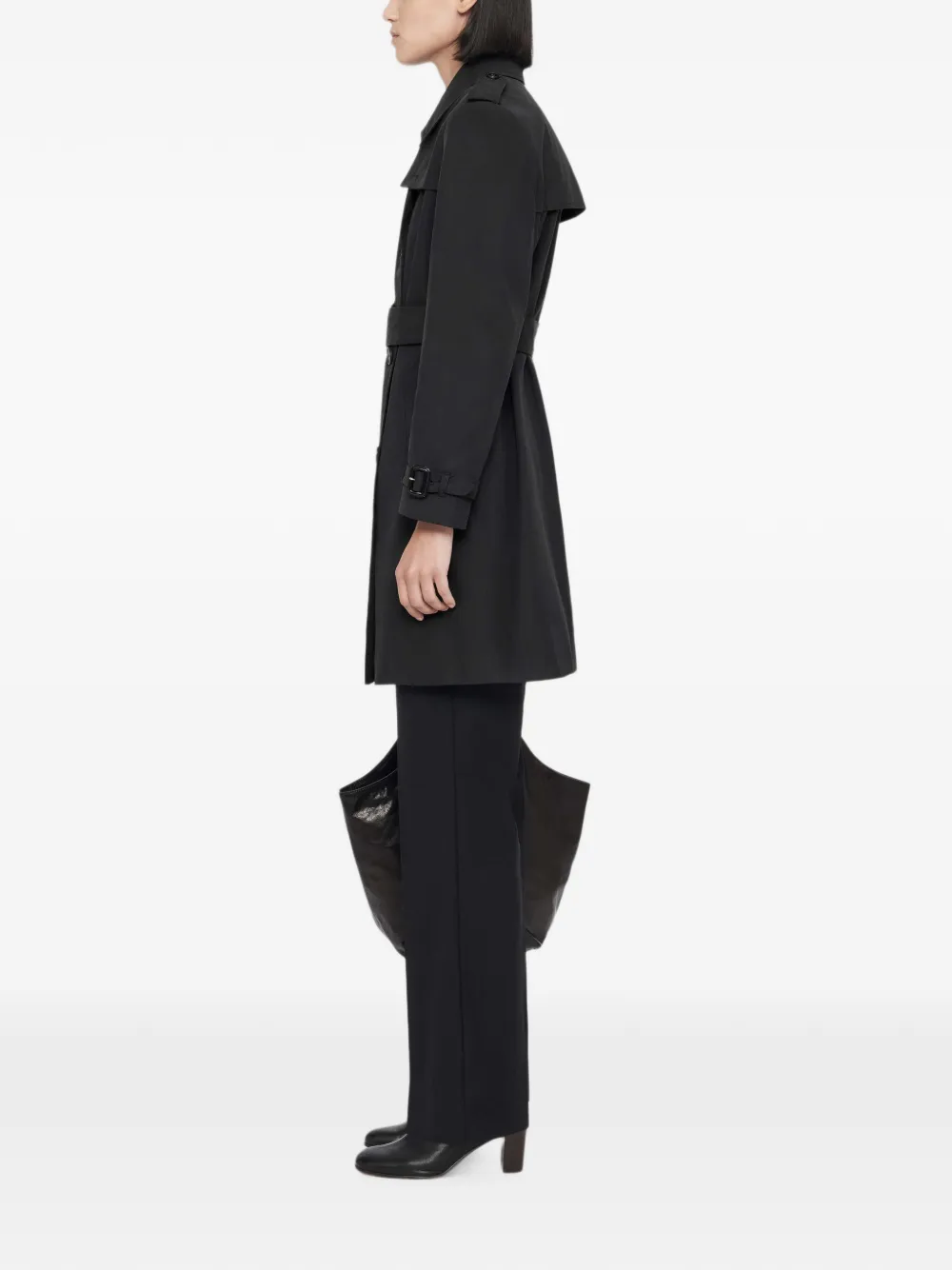 AllSaints Leonard trenchcoat met dubbele rij knopen Zwart