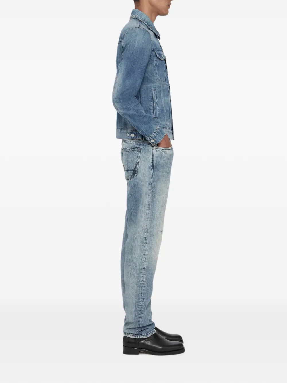 AllSaints Trucker denim jack Blauw