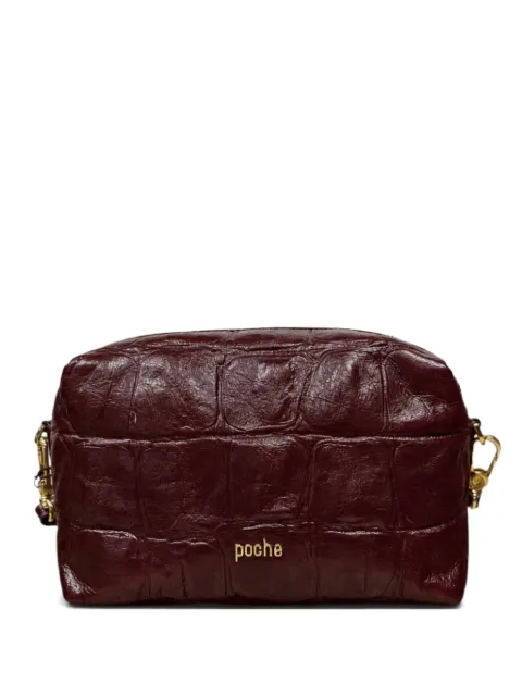 Poche Paris croc-effect leather clutch bag
