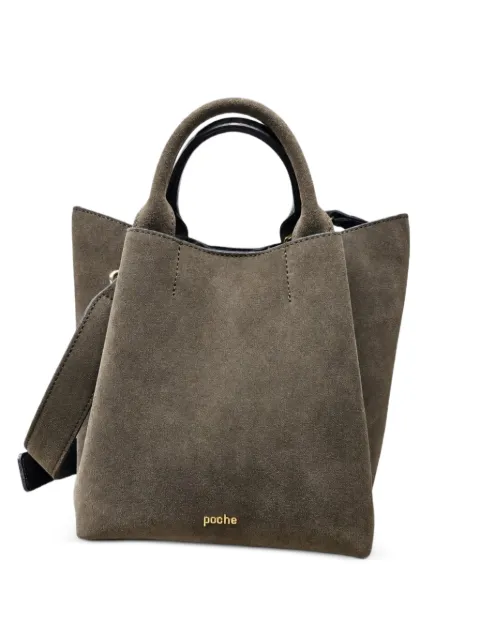 Poche Paris Torba suede logo-lettering tote bag