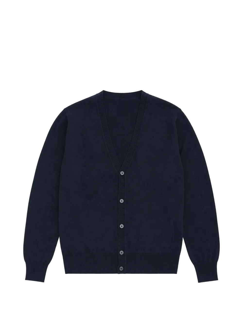 Emporio Armani logo-embroidered V-neck cardigan - Blue