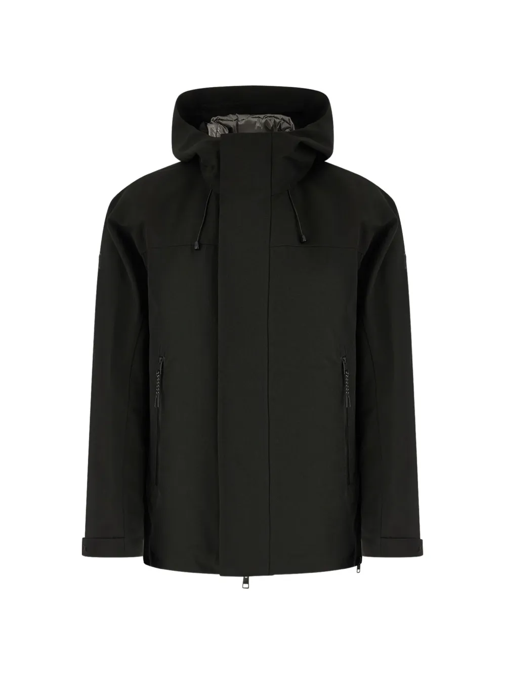 Duno Hooded Reflective-trim Jacket In Black