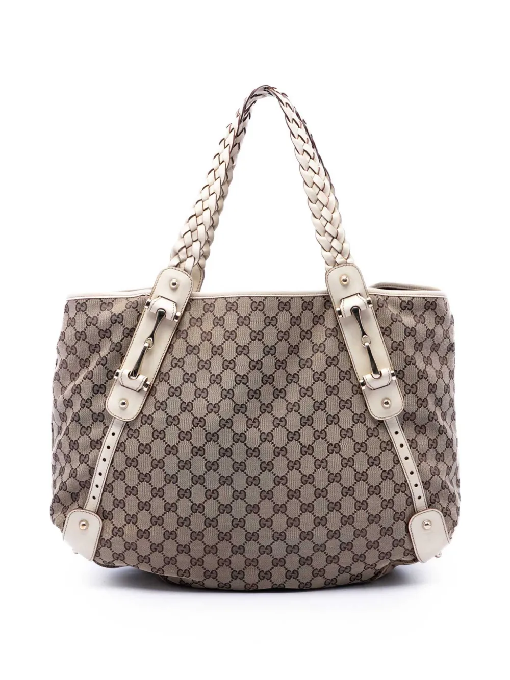 Gucci Pre-Owned 2000-2015 GG Canvas Horsebit Pelham shoulder bag - Bianco