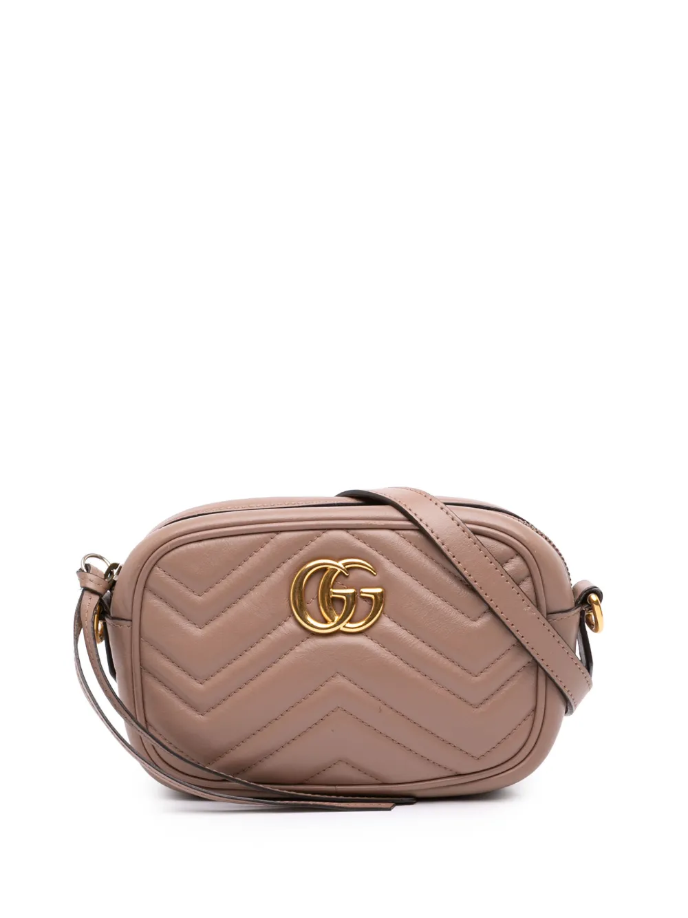 Gucci Pre-Owned 2016-2026 Mini GG Marmont Matelasse Umhängetasche - Braun