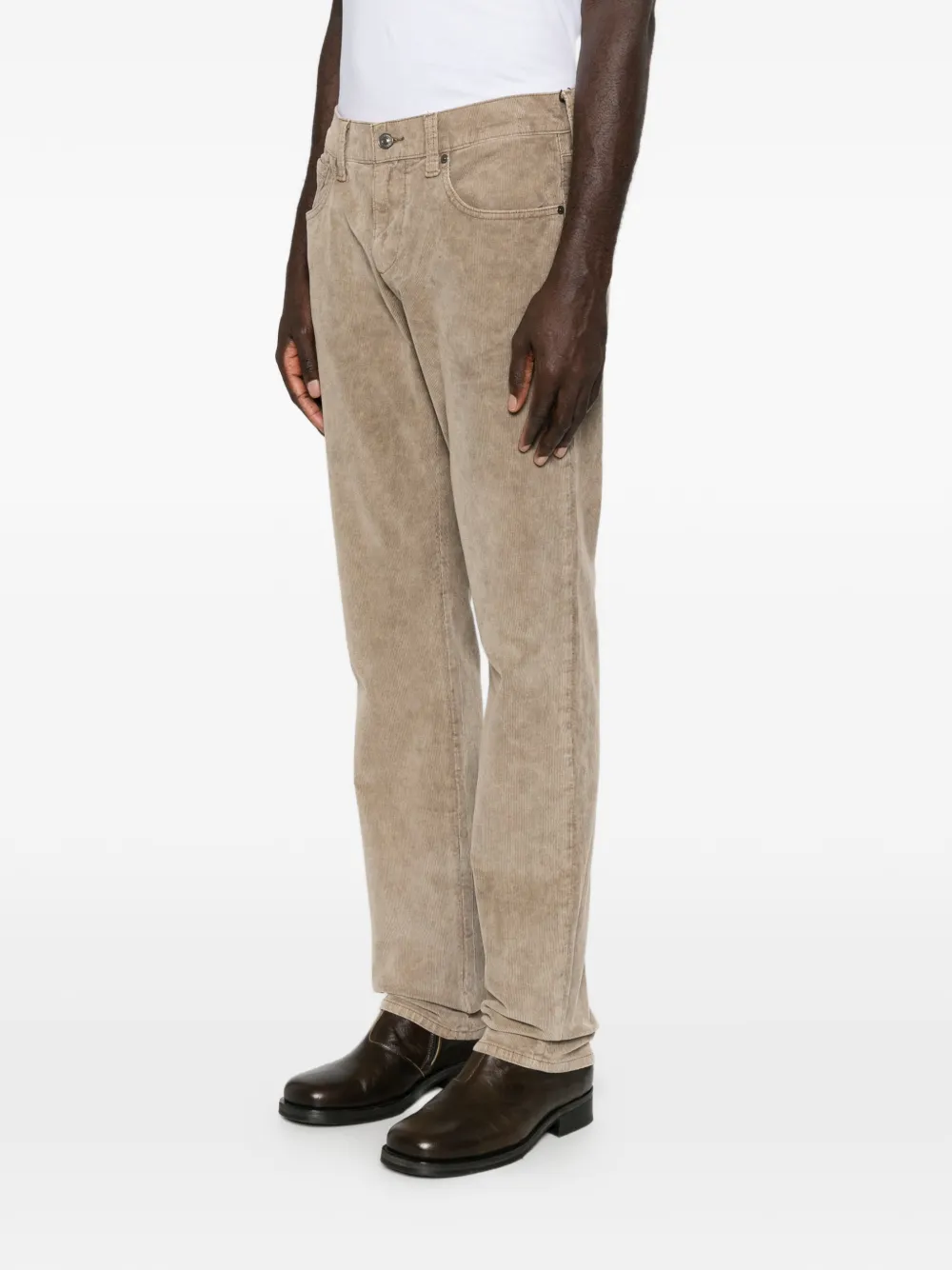 7 For All Mankind Ribfluwelen broek Beige
