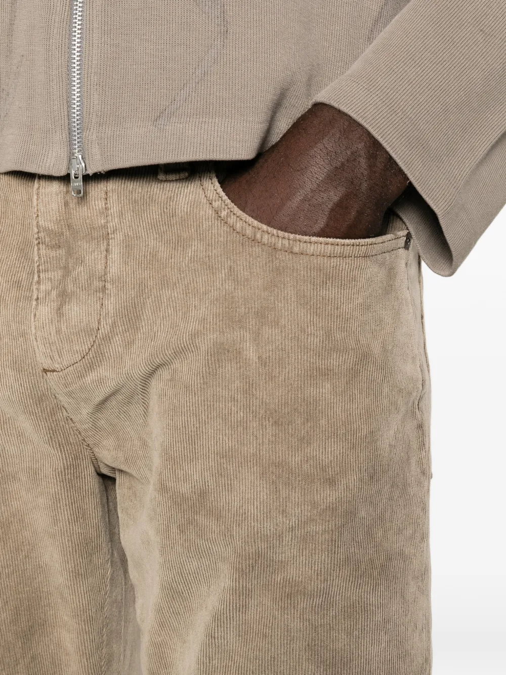 7 For All Mankind Ribfluwelen broek Beige