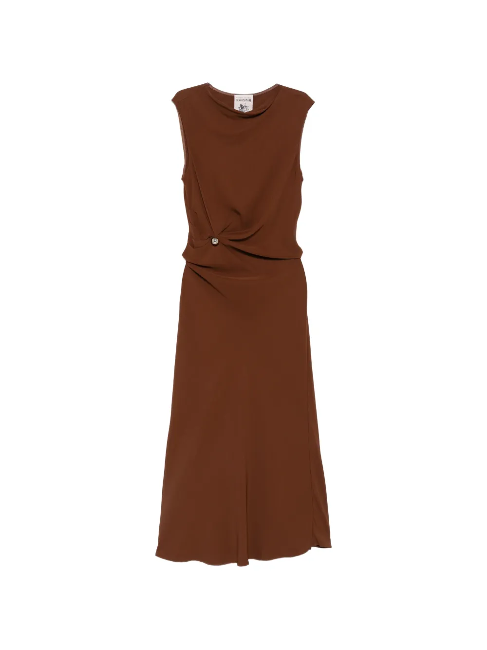 Semicouture twist-detail sleeveless dress - Marrone