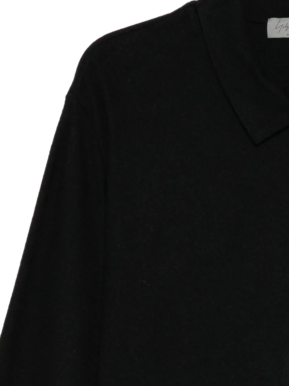 Yohji Yamamoto wool layered-collar sweater Zwart