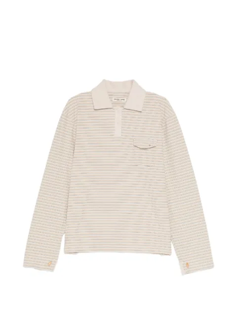 YOUNG N SANG striped long-sleeve polo shirt