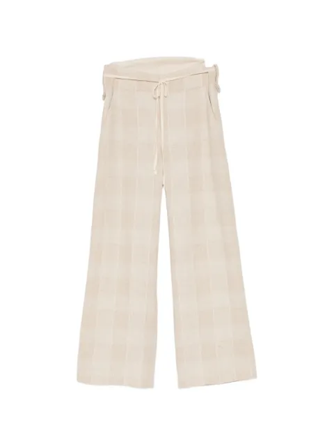 YOUNG N SANG check-pattern drawstring trousers